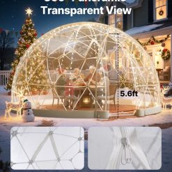 Alternative view of Garden Dome Tent, 3.6 x 2.2 m Outdoor Clear Bubble Tent for 4-7 Person, Weatherproof Geodesic Dome Greenhouse with Window, PVC Igloo Tents for Backyard Patios Camping Party Wedding