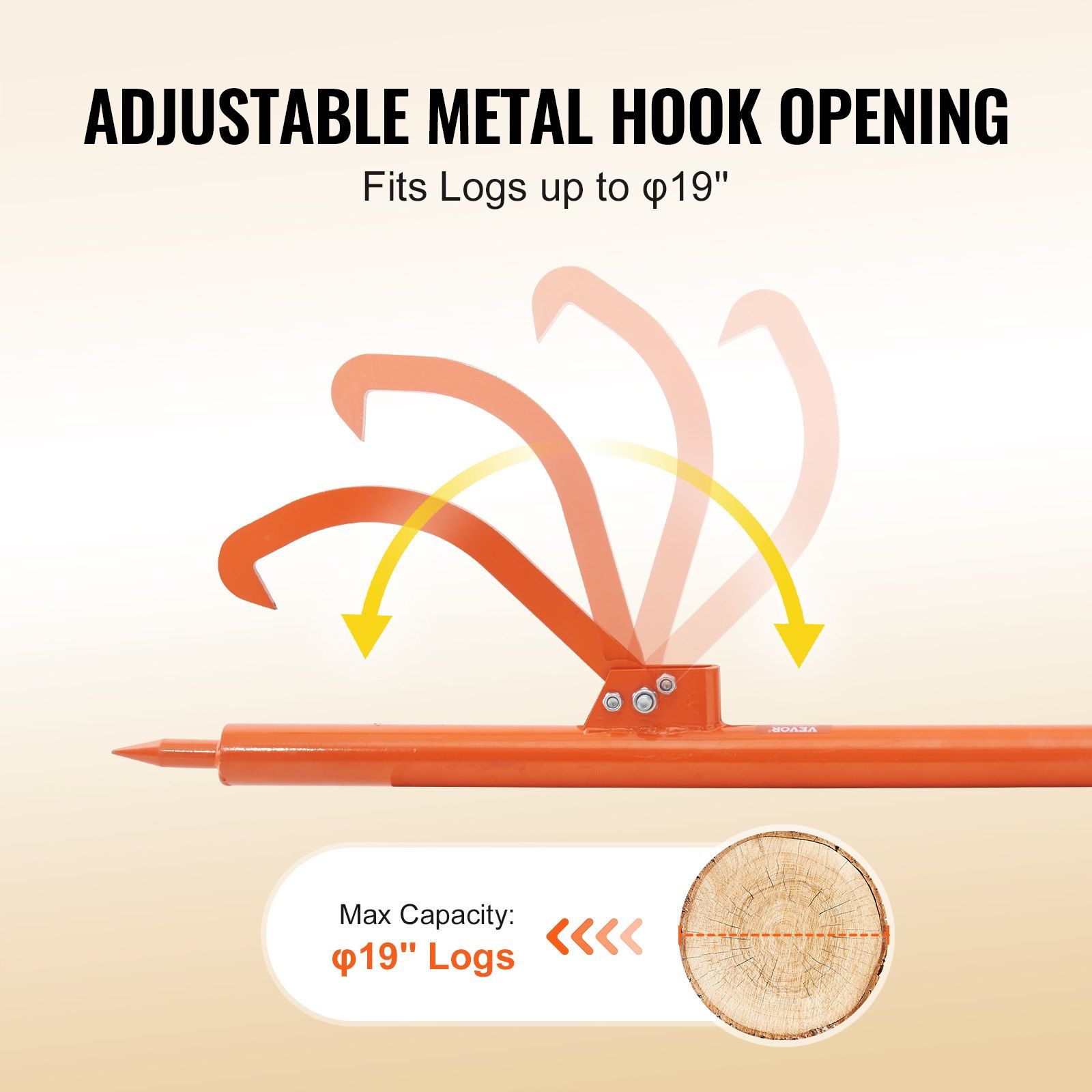 Log Peavey, 46.5 in, Metal Handle Log Lifter, Heavy Duty Log Roller with Max 19 in Opening, Rust-Resistant Log Jack Cant Hook, Felling Log Roller Tool for Rolling, Raising, Turning Logs 3 Log Peavey, 46.5 in, Metal Handle Log Lifter, Heavy Duty Log Roller with Max 19 in Opening, Rust-Resistant Log Jack Cant Hook, Felling Log Roller Tool for Rolling, Raising, Turning Logs - Image 3