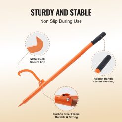Log Peavey, 46.5 in, Metal Handle Log Lifter, Heavy Duty Log Roller with Max 19 in Opening, Rust-Resistant Log Jack Cant Hook, Felling Log Roller Tool for Rolling, Raising, Turning Logs 15 V952 YMQJDJTLOGPEK16G3V0 04