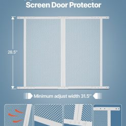 Alternative view of RV Screen Door Protector, 800 x 723.9 mm Door Grille, Easy to Install and Disassemble, Reinforced Breathable Protective Mesh, Aluminum Alloy Camper RV Entry Protector for Pet Protection, White