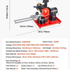 Circular Saw Blade Sharpener 370W with Water Tank 125mm Wheel 17 V952 YXJPDMJSMHGD46ML4001V3 06