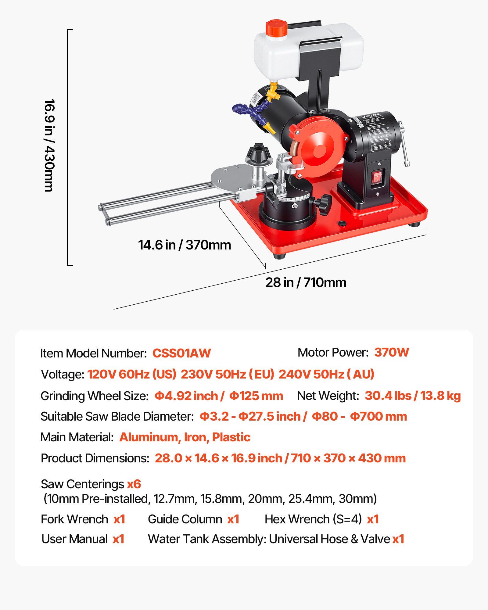 Circular Saw Blade Sharpener 370W with Water Tank 125mm Wheel 7 Circular Saw Blade Sharpener 370W with Water Tank 125mm Wheel - Image 7