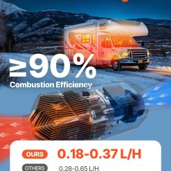 Alternative view of Diesel Air Heater, 8 kW DC12-24V, Fast Heating Diesel Parking Heater with Remote Control and Color Digital Display, 10L Fuel Tank, Low Noise, Voice Announcement, for RV, Truck, Boat and Trailer