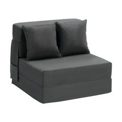 Folding Sofa Bed, 3-in-1 Foldable Couch Bed with 2 Pillows and Washable Cover, 25D High Density Memory Foam Convertible Sleeper Chair Bed, Futon Couch for Living Room, Bedroom, Dark Grey(Single)