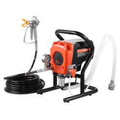 Stand Airless Paint Sprayer, 900W, 3300PSI High Pressure Airless Sprayer, Cleaning Brush, Hose, Extension Rod, Nozzles, Electric Spray Paint Machine for Interior or Exterior of House, Fence