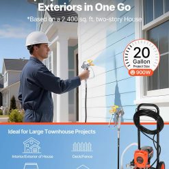 Alternative view of Stand Airless Paint Sprayer, 950W, 3300PSI High Pressure Airless Sprayer with Cart, Cleaning Brush, Hose, Extension Rod, Nozzles, Electric Spray Paint Machine for Interior or Exterior of House