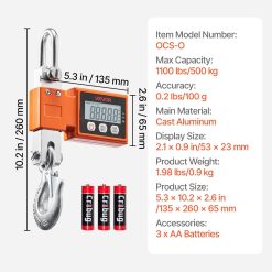 Digital Crane Scale 500 kg Heavy Duty Industrial Hanging 17 V952 ZXDCDZK100GY2HJJS001V9 06