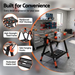 Giantz Portable Folding Work Table 454kg 13 WKB F 2IN1 BK 04