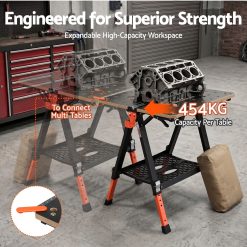 Giantz Portable Folding Work Table 454kg 14 WKB F 2IN1 BK 05