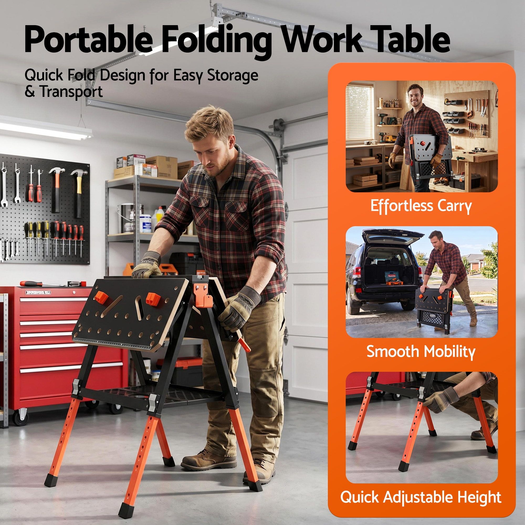 Giantz Portable Folding Work Table 454kg 8 Giantz Portable Folding Work Table 454kg - Image 8
