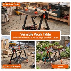 Giantz Portable Folding Work Table 454kg 17 WKB F 2IN1 BK 08