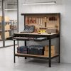 Giantz 120cm Workbench with Pegboard and Tool Drawer