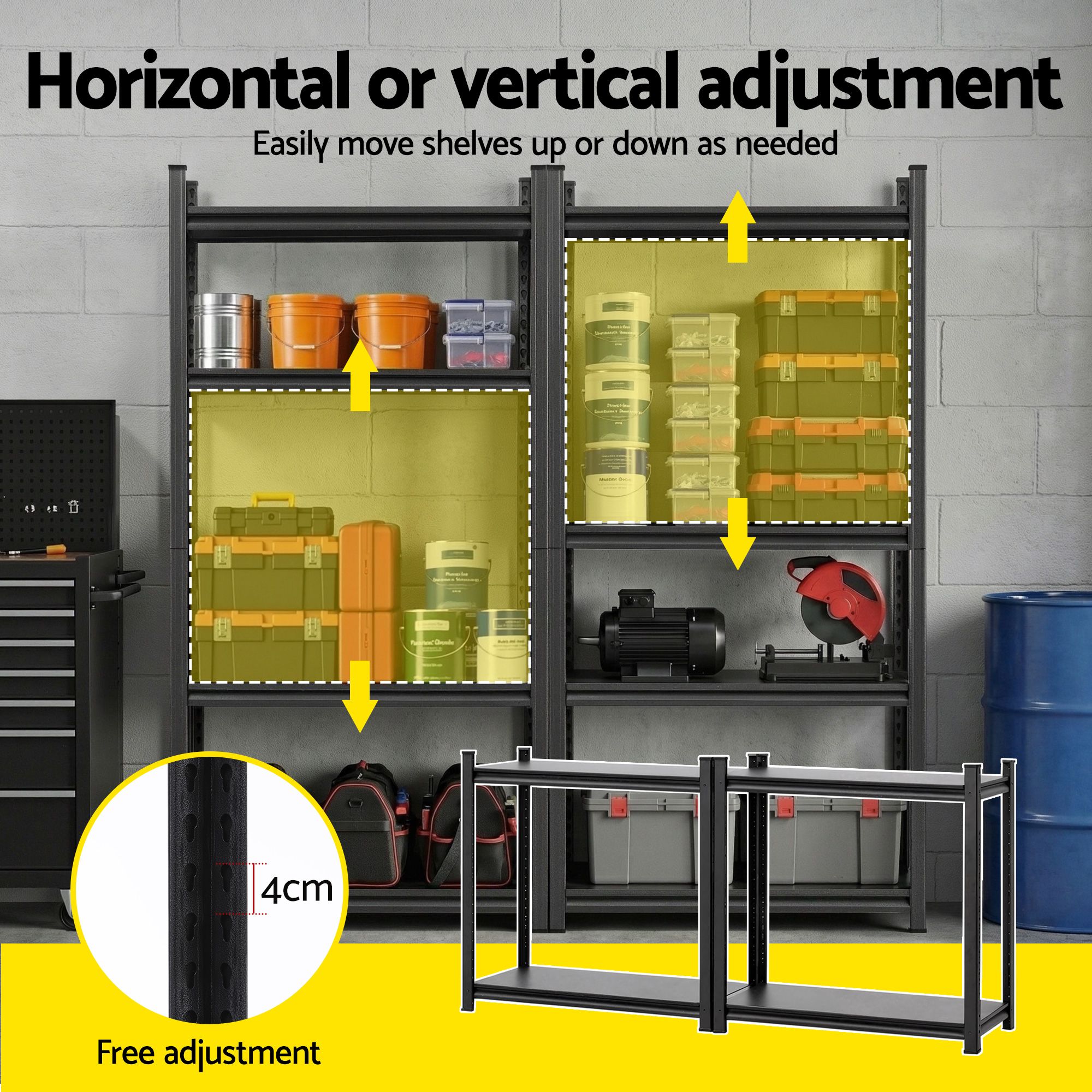 Giantz Garage Shelving 1.8X1.8m Warehouse Rack Storage Shelves Workshop Racks Steel 6 Giantz Garage Shelving 1.8X1.8m Warehouse Rack Storage Shelves Workshop Racks Steel - Image 6