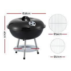 Alternative view of Grillz Charcoal BBQ Grill Portable with Lid for Camping Outdoor
