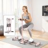 Foldable Ski Exercise Machine Leg Trainer Pink