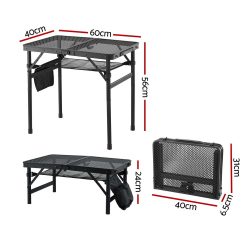 Bugout Australia - Outdoor, Camping, Auto and Survival gear 68 Alternative view of Camping BBQ Table 60x40cm Foldable Mesh Top 2.5kg