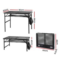 Alternative view of BBQ Camp Table 90x60cm Portable Foldable Mesh