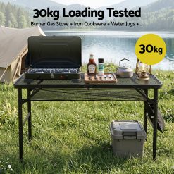 BBQ Camp Table 90x60cm Portable Foldable Mesh 12 XFEL TABLE MESH 90 BK 202603311902 03