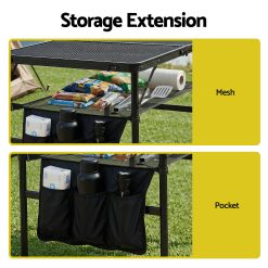 BBQ Camp Table 90x60cm Portable Foldable Mesh 13 XFEL TABLE MESH 90 BK 202603311902 04