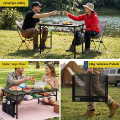 BBQ Camp Table 90x60cm Portable Foldable Mesh 16 XFEL TABLE MESH 90 BK 202603311902 07