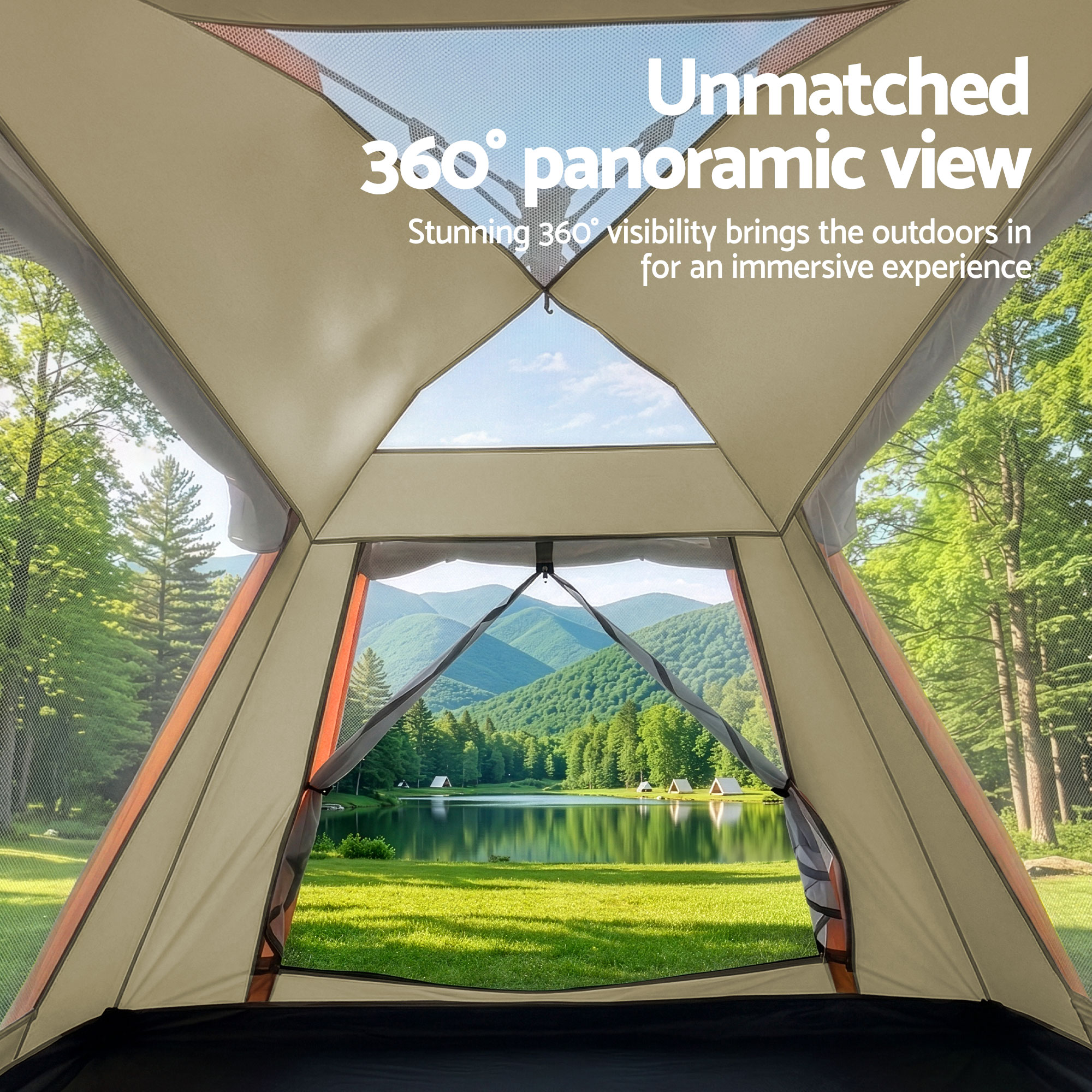 Weisshorn Pop Up Camping Tent 3-4 Person Automatic Tent Instant Setup Waterproof 5 Weisshorn Pop Up Camping Tent 3-4 Person Automatic Tent Instant Setup Waterproof - Image 5
