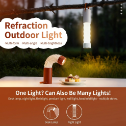 Alternative view of Foldable Outdoor Camping Light with Dual Brightness Modes – Rechargeable Red LED Tent Lamp, IP65 Waterproof, Magnetic Base & Adjustable Neck for Hiking and Emergency Use (Red)