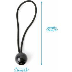 Alternative view of 30 pcs Bungee Cords, Rubber Bungee Cords With Elastic Ball For Tarp Tents, Banner, Flag, Camping, Pavilion (Black)