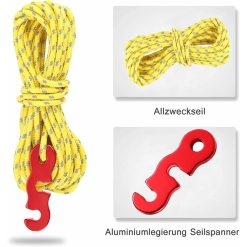 Alternative view of 4 pcs Reflective Guy Lines With ROpe Tensioner, 4M, Diameter: 3Mm, Tear Resistant, For Tent And Shade Sail