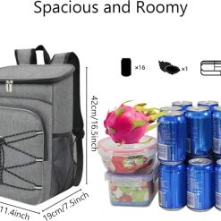 Alternative view of Large Capacity Insulated Backpack Cooler Bag Waterproof for Picnic Camping Lunch Grill, Dark Blue
