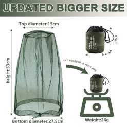 Alternative view of 4 pcs Mosquito Net for Hat, Dark Green, Waterproof Adjustable Ultra-fine with Storage Bag, for Fishing Hiking Camping Garden