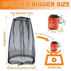 Alternative view of 4 pcs Mosquito Net for Hat, Black, Waterproof Adjustable Ultra-fine with Storage Bag, for Fishing Hiking Camping Garden
