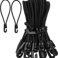 Elastic ropes with hooks - 20 pieces, 10 cm each - Multifunctional tarpaulin tensioner - Rubber tensioner - Suitable for tarpaulins, tents, camping