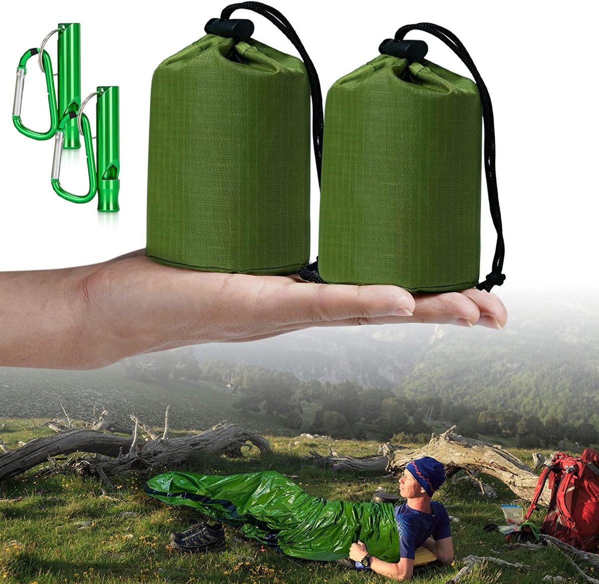 Emergency Sleeping Bag - 2 Pieces - Emergency Blanket - Waterproof Survival Blanket - 210*90cm - PE - Rescue Blanket - Insulation Blanket - Survival Sleeping Bag - Emergency Sleeping Bag - Emergency Tent - Emergency Tent - Outdoors/Walking/Camping/Hiking 1 Emergency Sleeping Bag - 2 Pieces - Emergency Blanket - Waterproof Survival Blanket - 210*90cm - PE - Rescue Blanket - Insulation Blanket - Survival Sleeping Bag - Emergency Sleeping Bag - Emergency Tent - Emergency Tent - Outdoors/Walking/Camping/Hiking