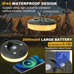 Alternative view of Camping Light String 10 Meters - Ambience Strip - IPX4 Waterproof - Retractable - Rechargeable - Warm White | Outdoor Lighting Garland - Camp Lamp - Camping Lamp - Lights - Light String - Tent Lamp - Rechargeable Camping Lamp With USB C - Outdoor
