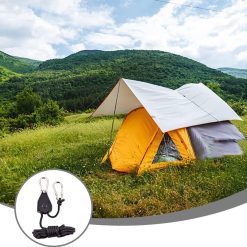 Alternative view of 4 pieces - 2m - heavy duty rope hanger - hanger rope - adjustable - plant hanging rope - lamp hanging rope - tent canopy rope stopper buckle - tent guy lines - with pulley - outdoor accessories - for camping and hiking outdoors - black