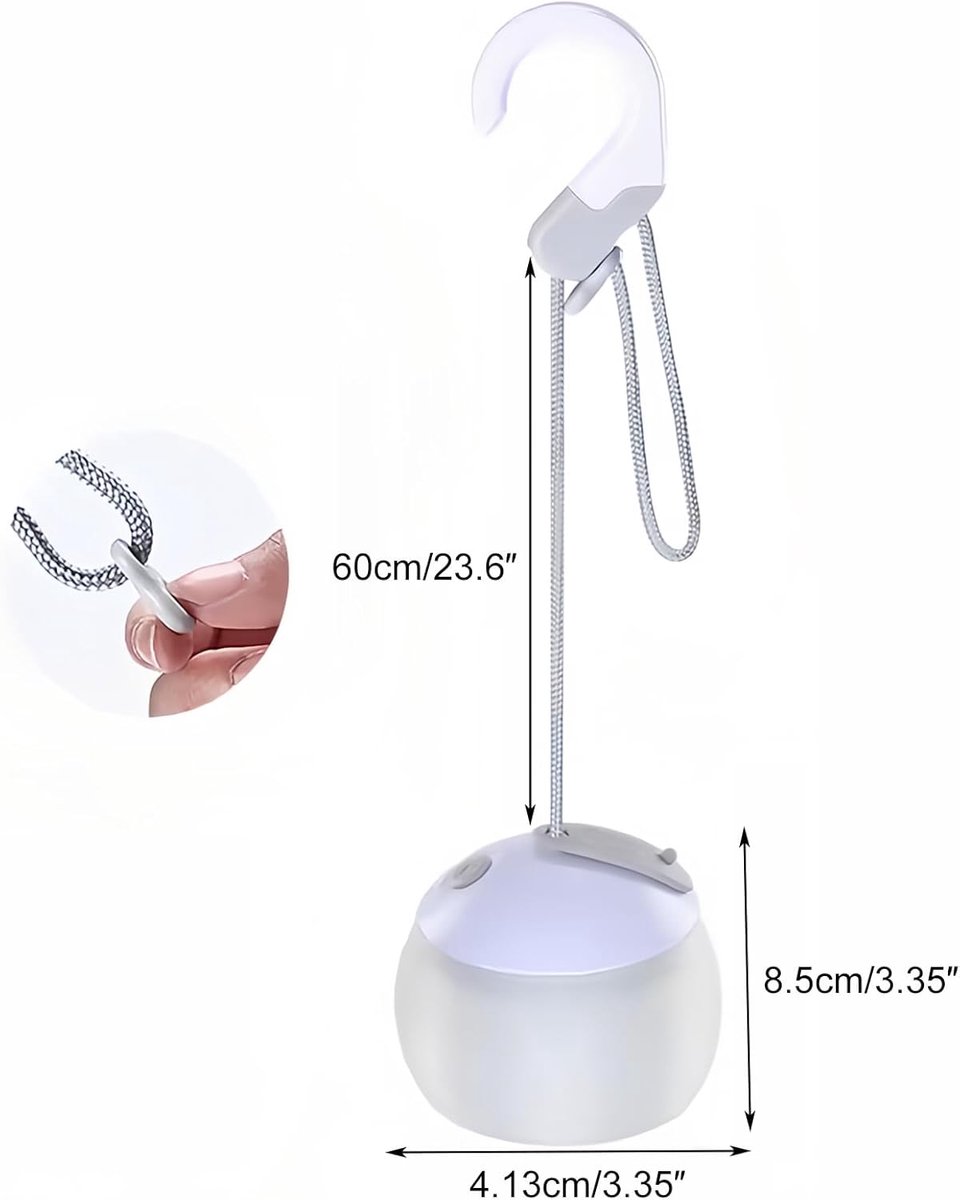 Night Light - Outdoor Camping Lamp - Atmospheric Decorative Lighting - Round Camping Lamp - 3 Brightness Levels - Hook Mount - Suitable for emergencies, tents, fishing, and other occasions. (White) 2 Night Light - Outdoor Camping Lamp - Atmospheric Decorative Lighting - Round Camping Lamp - 3 Brightness Levels - Hook Mount - Suitable for emergencies, tents, fishing, and other occasions. (White) - Image 2