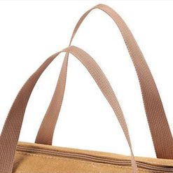 Alternative view of Tent Stakes Bag, Double Layer Tent Pole Pegs Storage Bag, Camping Accessories Large-Capacity Canvas Tool Bag with Zipper for Man Camping, Hiking (36cm Khaki)