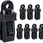 8 Pack Black Tarp Clips with Eyelets Heavy Duty Tent Canvas Clamps for Camping Caravan Awning Boat Outdoor Use