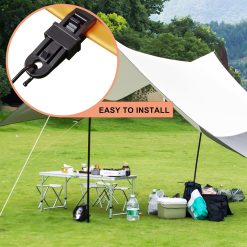 Alternative view of 8 Pack Black Tarp Clips with Eyelets Heavy Duty Tent Canvas Clamps for Camping Caravan Awning Boat Outdoor Use