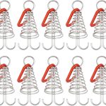10 Pack Tent Pegs Aluminium Alloy Visgraat Shaped Windproof Octopus Tenthorns with Spring Clips Portable Rope Anchors for Camping Tents