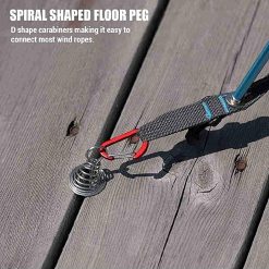 Alternative view of 10 Pack Tent Pegs Aluminium Alloy Visgraat Shaped Windproof Octopus Tenthorns with Spring Clips Portable Rope Anchors for Camping Tents