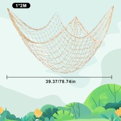 Alternative view of 2 PCS Fish Net Decorations, 80 x 40 Inch, Ocean Themed Party Decor Beach, Nautical Wall Hanging Fishing Net for Coastal Bedroom, Bathroom, or Under The Sea Party Decorations