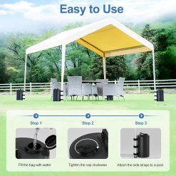 Gazebo Hydration Bag 88 lbs - Portable 10L Windproof Hydration Bag for Pop-up Tents - Awnings - Gazebos - Heavy Sand Weights - 4-Pack 11 V1259 DP01 BO 215 202603270755 04