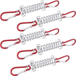 Veergesp-5-pack tent pegs - Red - Camping tent carabiner hook - Heavy metal - Awning accessory - For canvas tents
