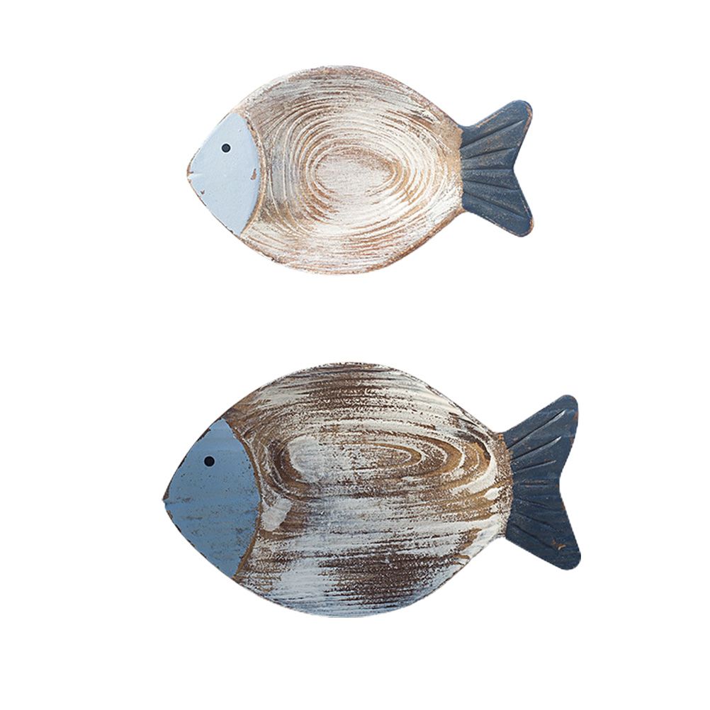 Wood Fish Hanging Ornament Wooden Fish Wall Art Decor for Beach Theme Fish Sculpture 1 Wood Fish Hanging Ornament Wooden Fish Wall Art Decor for Beach Theme Fish Sculpture