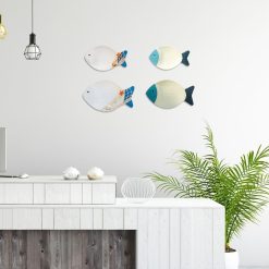 Wood Fish Hanging Ornament Wooden Fish Wall Art Decor for Beach Theme Fish Sculpture 17 V1294 YM0523 10336208 03