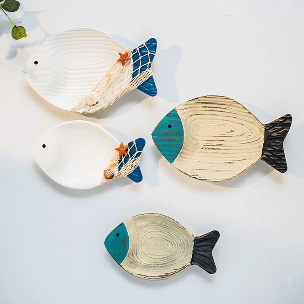 Wood Fish Hanging Ornament Wooden Fish Wall Art Decor for Beach Theme Fish Sculpture 10 Wood Fish Hanging Ornament Wooden Fish Wall Art Decor for Beach Theme Fish Sculpture - Image 10