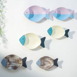 Wood Fish Hanging Ornament Wooden Fish Wall Art Decor for Beach Theme Fish Sculpture 25 V1294 YM0523 10336208 11