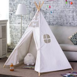 Alternative view of 5 Poles Giant Kids Teepee Tent (Natural Canvas)