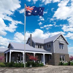 Rustproof Aluminum Flag Pole with 7.2m, Heavy-Duty Telescoping Pole for Outdoors, Gardens, Roof Walls, Durable Pole Set 23 V284 AUS 1 10 286 09